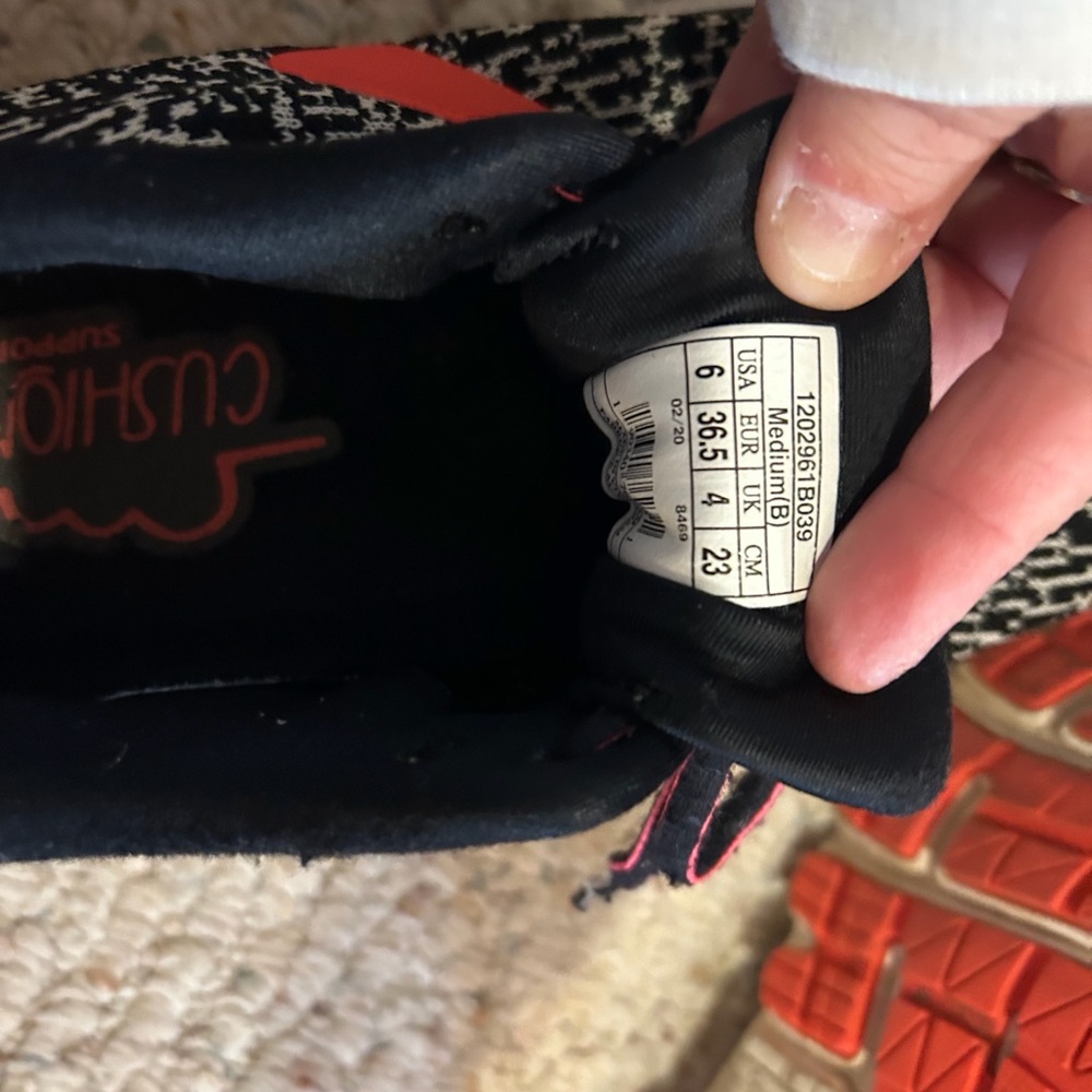 Brookes Black and Bright Orange Athletic Shoes